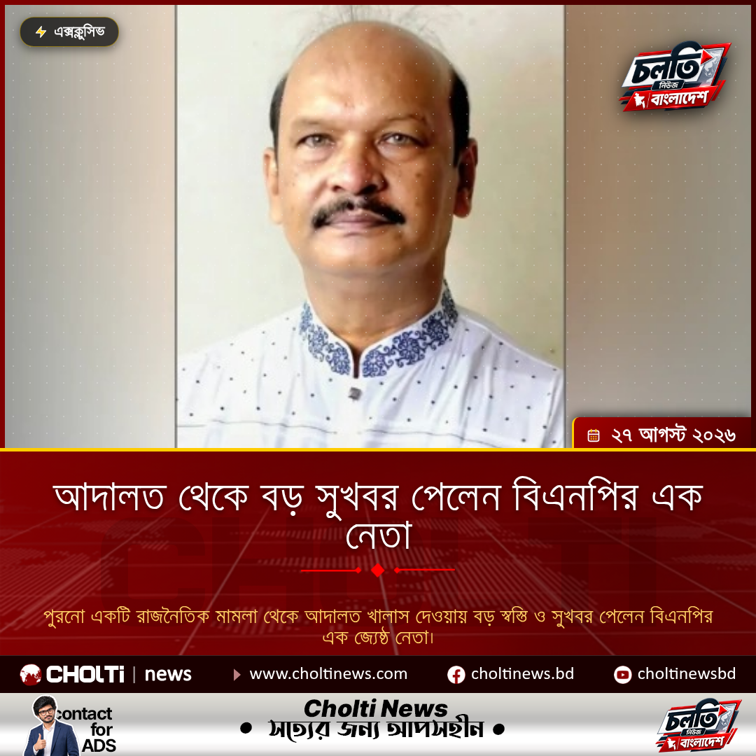 BNP leader receives major relief from court acquittal